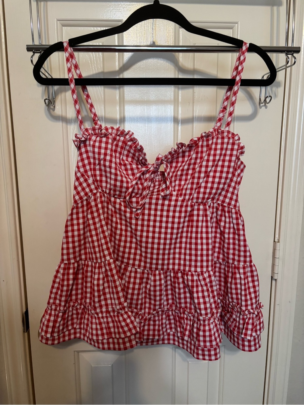 Cider Gingham Babydoll Tank